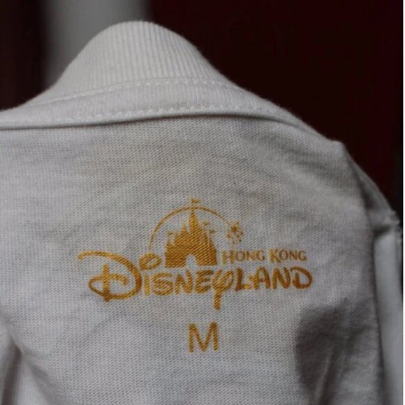 Disneyland Hong Kong White & Gold Foil Minnie Mouse TEE M - Picture 8 of 9